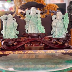 Tượng Tam Đa Phúc Lộc Thọ Ngọc Jadeite (Phỉ Thúy)