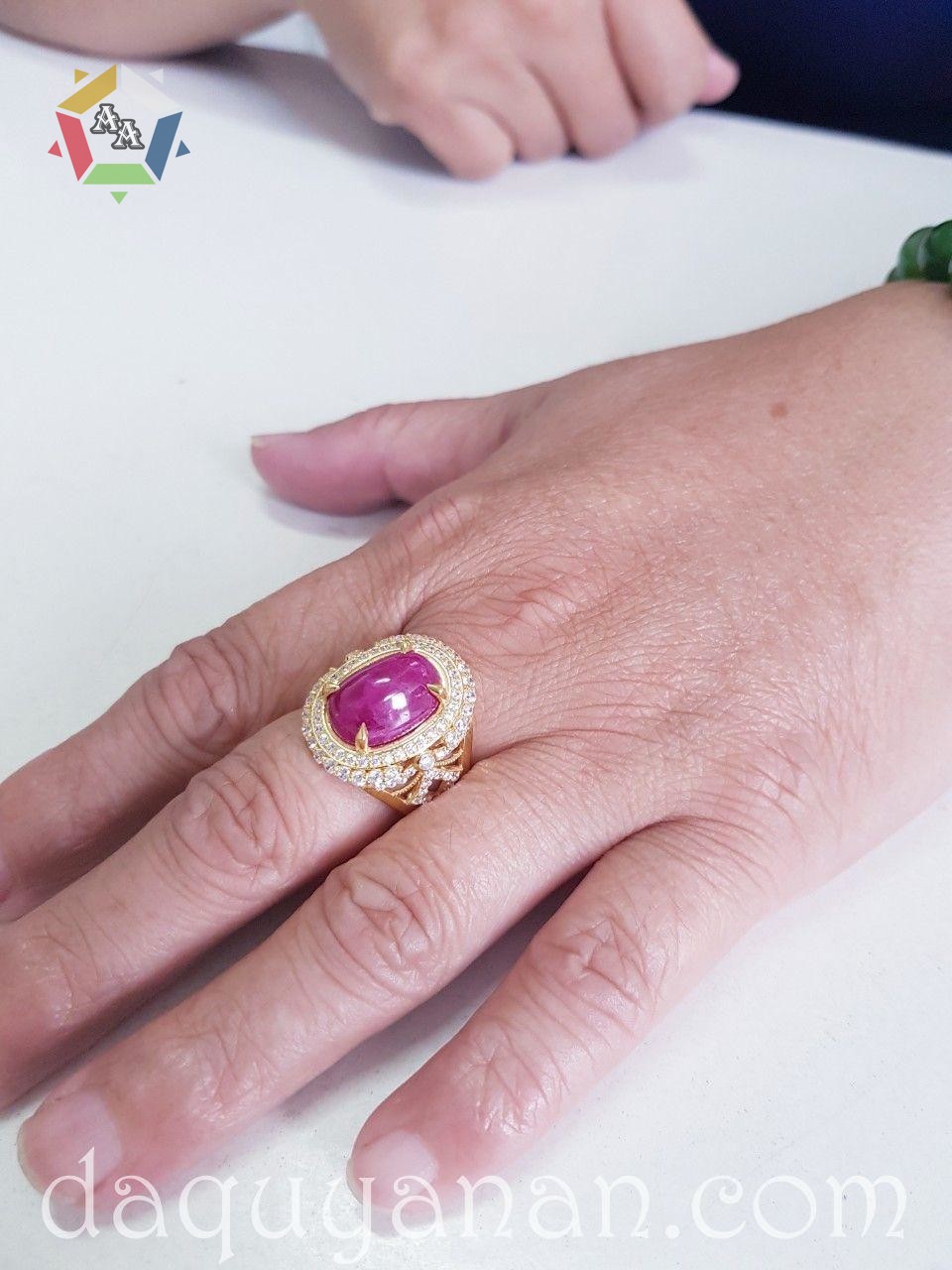 Mặt nhẫn ruby + vàng 18k cho nữ