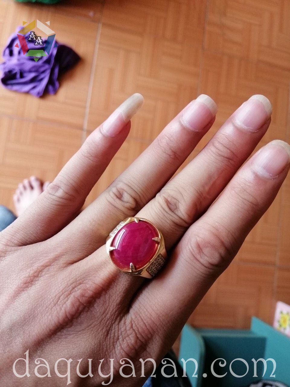 Mặt nhẫn ruby + vàng 18k cho nữ
