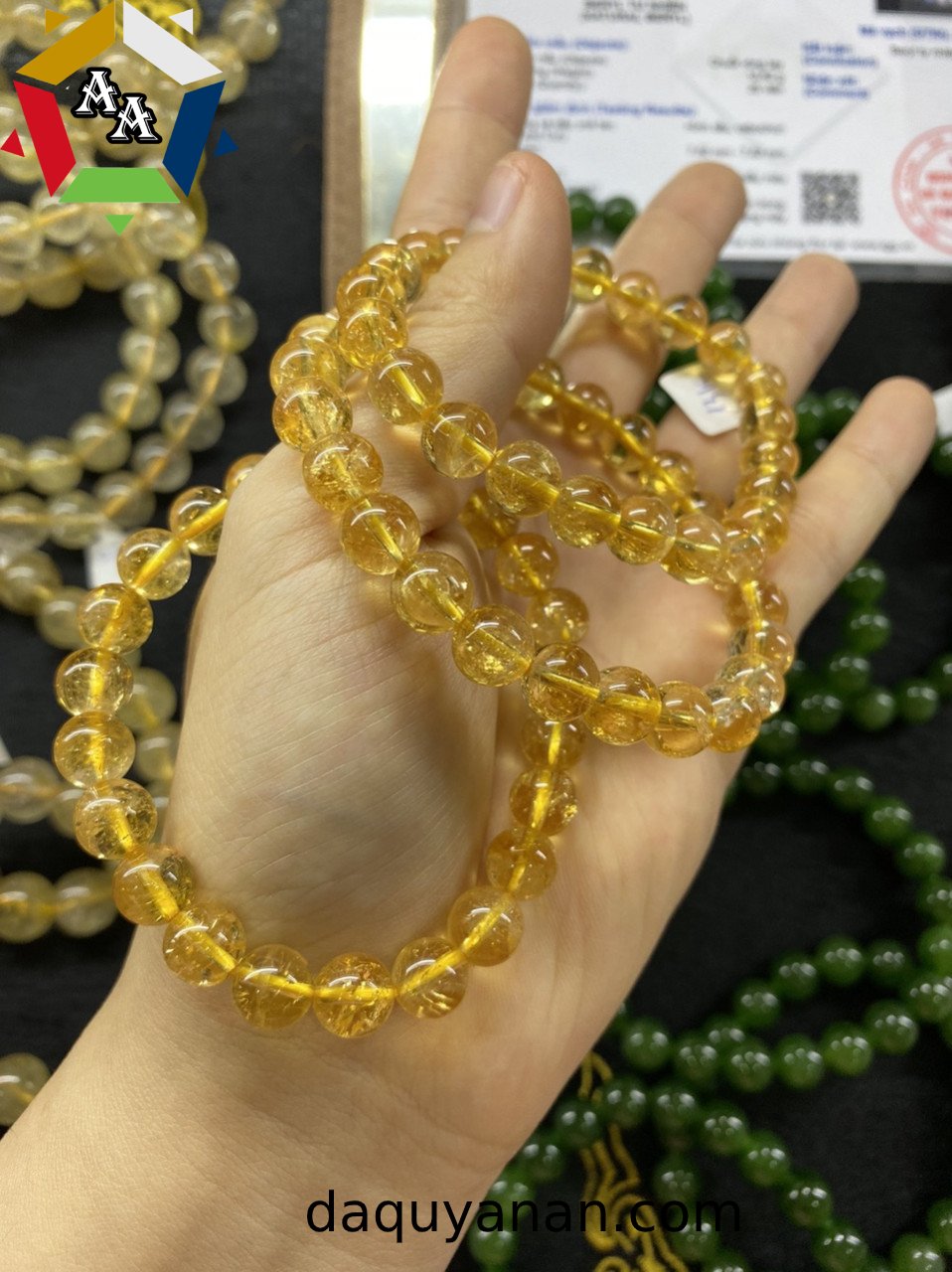 Vòng tay đá thạch anh vàng