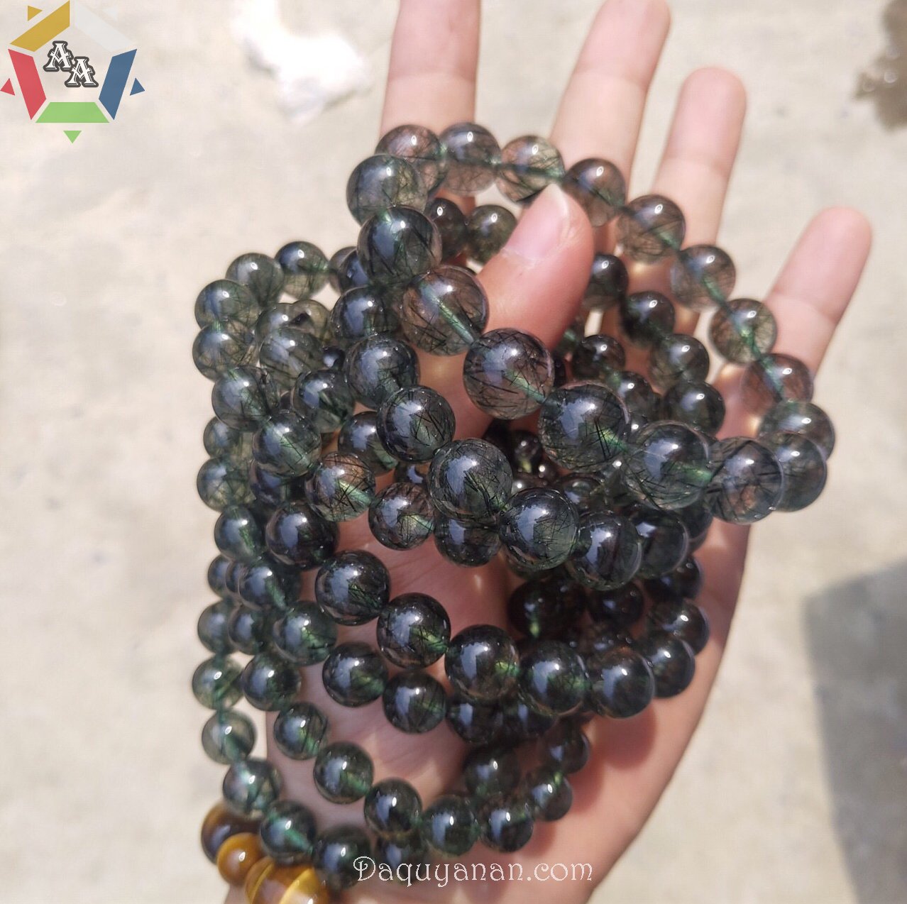 Vong tay thach anh toc xanh tai Da quy An An Vòng tay thạch anh tóc xanh tại Đá quý An An